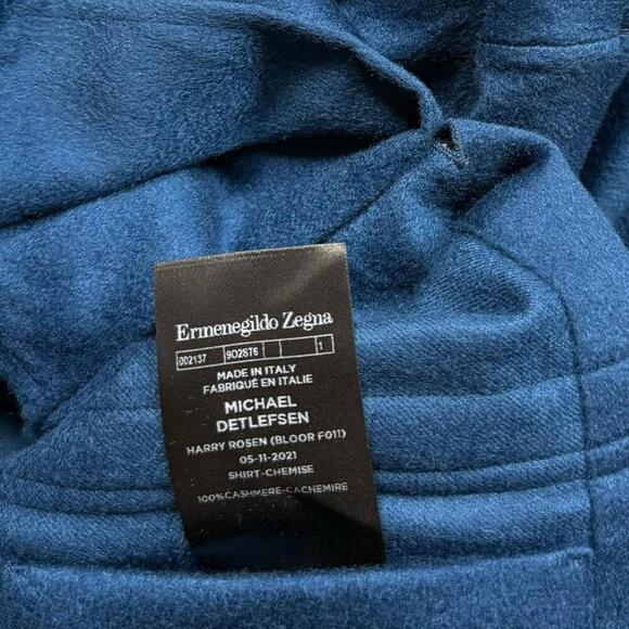 NWT Ermenegildo Zegna Blue 100% Cashmere Overshirt Jacket Made In Italy $2895 - Picture 11 of 13
